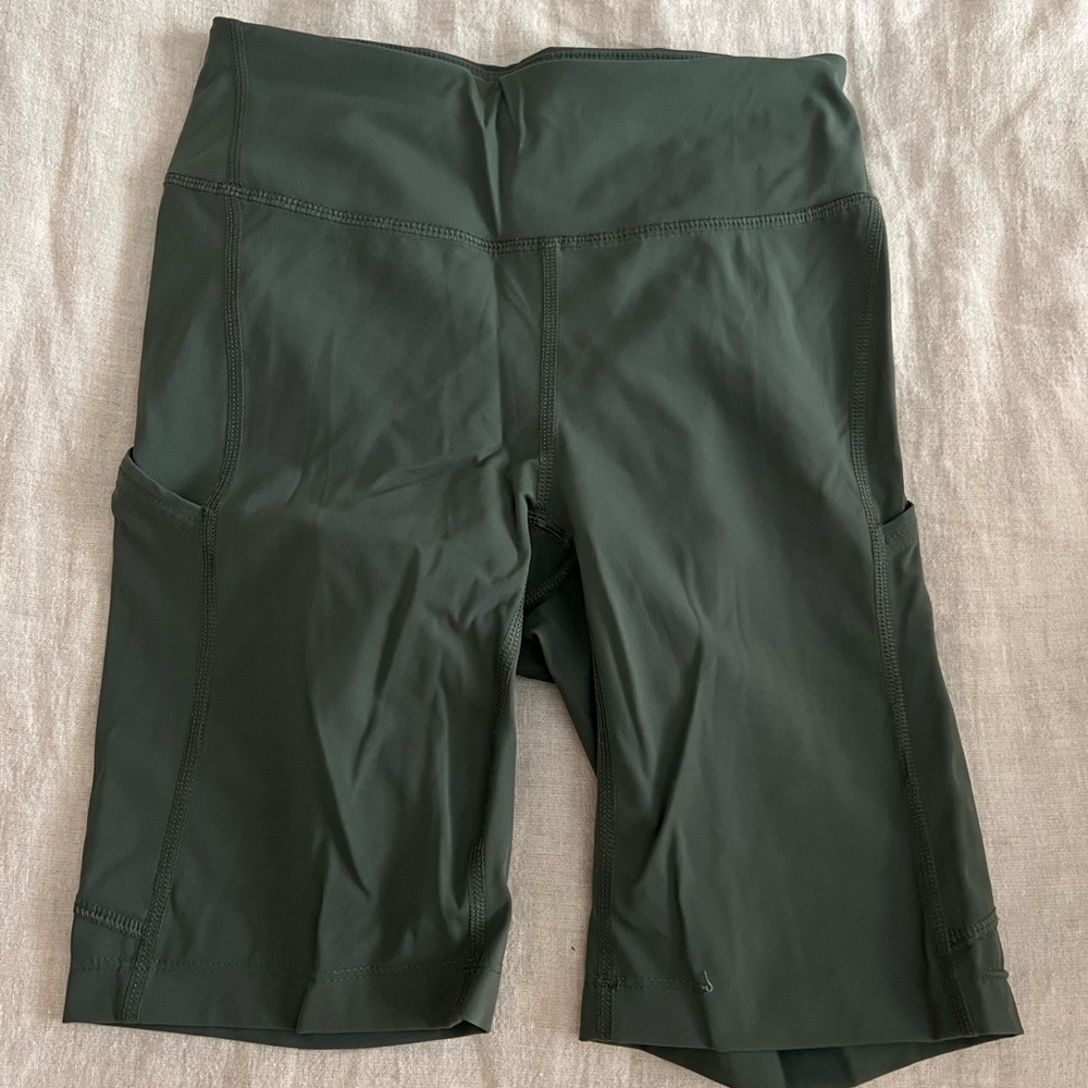 Outdoor Voices Dark Green Bike Shorts
